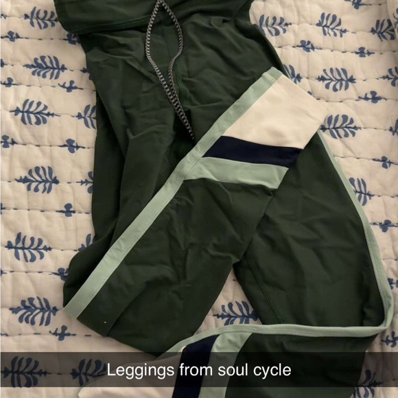 soulcycle Pants - SoulCycle Green and White Leggings